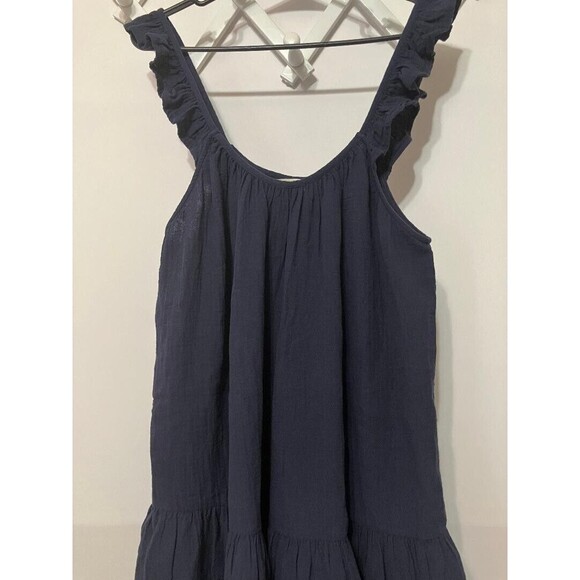 Boden Woman's Navy Blue Tank Dress Knee High US 16/18R UK 20R Baumwolle Cotton - Picture 3 of 10